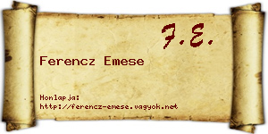 Ferencz Emese névjegykártya